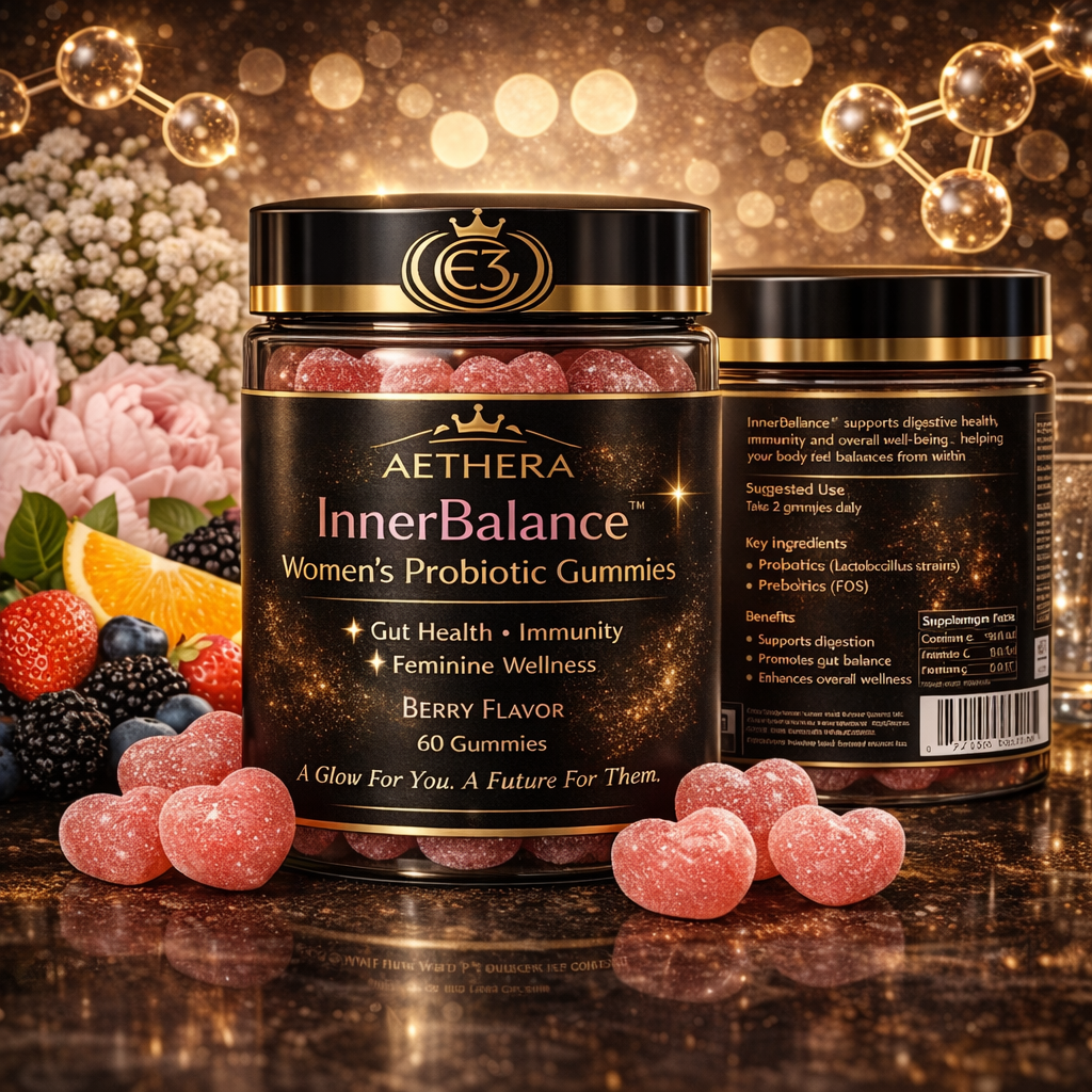 CE3 AETHERA InnerBalance™ Women’s Probiotic Gummies — Gut Health, Immunity & Feminine Wellness (60 Gummies, Berry Flavor) “Coming Soon – Next Drop”